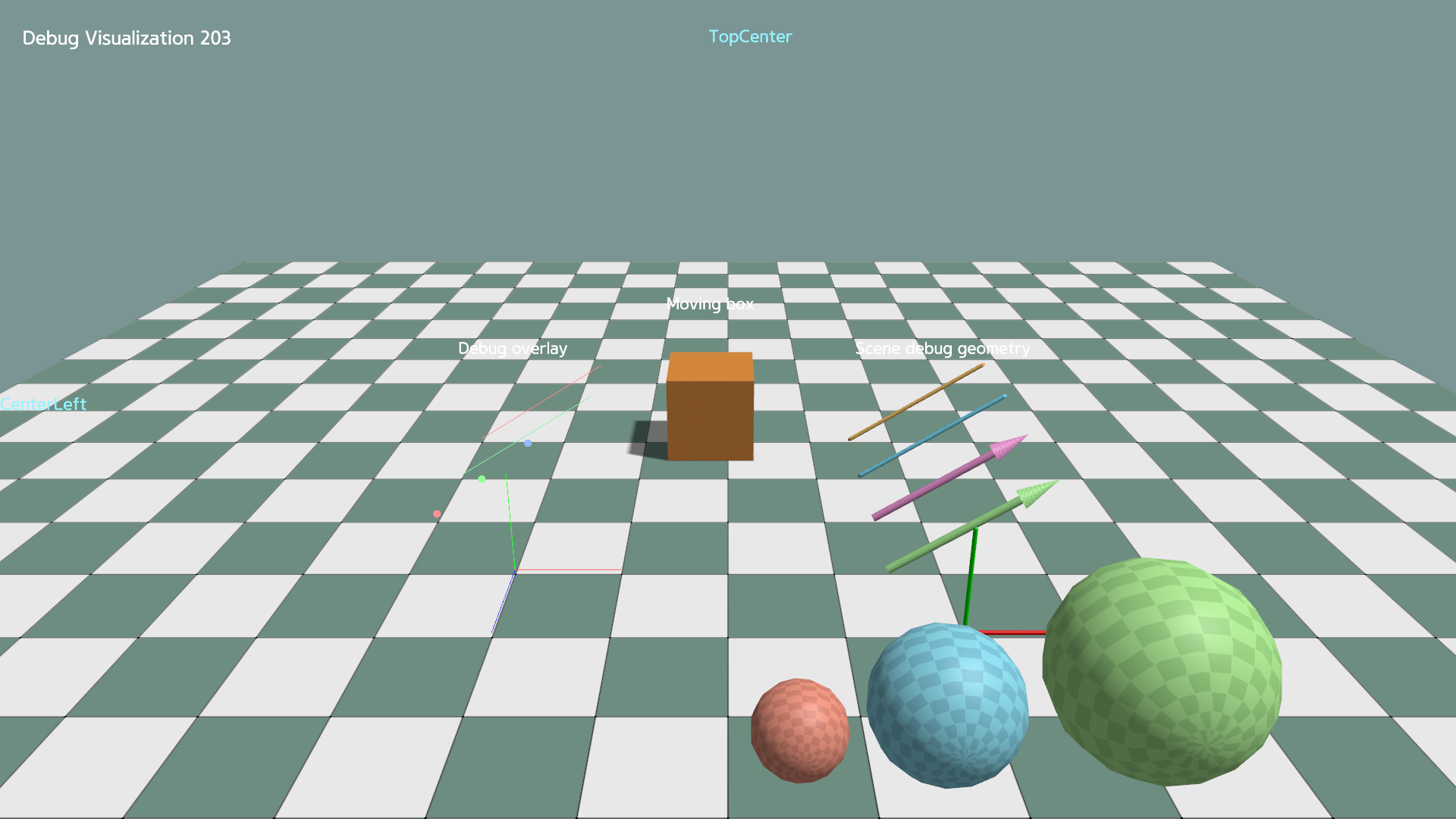 Debug geometry, overlay, and text