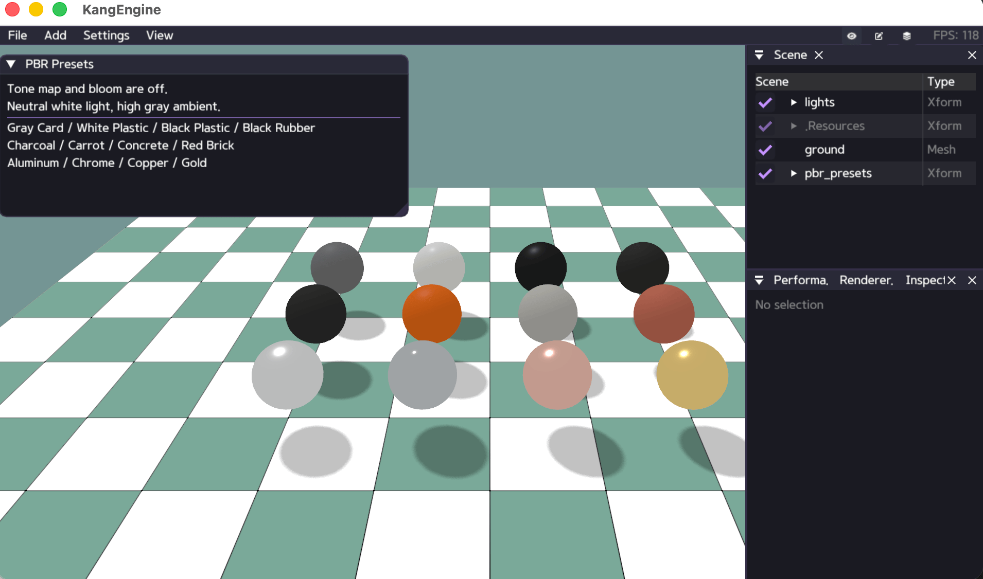 PBR presets